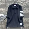 Premium Thom Browne Kurzarmhemd Weiß Classic Collection