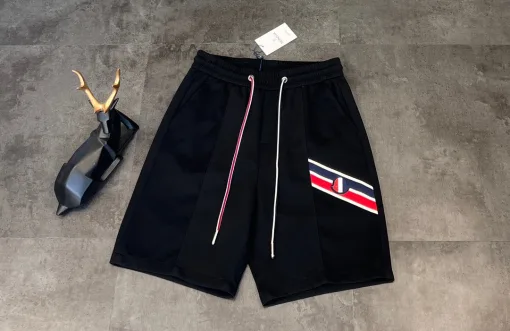 Hochwertige Moncler Shorts aus schwarzer Baumwolle, atmungsaktive Kollektion