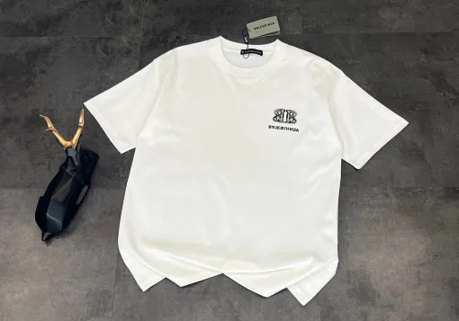 Balenciaga – Kurze Ärmel in Premiumqualität, schwarzer Baumwoll-Logo-Stil