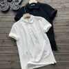Premium Prada Poloshirt in Weiß mit Stickerei