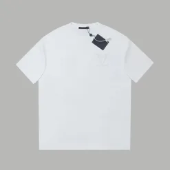 Hochwertige Louis Vuitton Kurzarm-Logo-Kollektion aus schwarzer Baumwolle