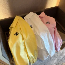 Premium Qualität Calvin Klein Shirt Gelb Baumwolle Logo Luxus