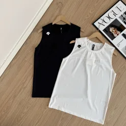Luxuriöse, ärmellose, schwarze, atmungsaktive Descente-Kollektion