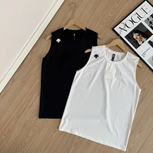 Luxuriöse, ärmellose, schwarze, atmungsaktive Descente-Kollektion