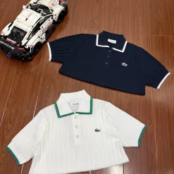 Lacoste Kurzarmhemden in Premiumqualität im Retro-Stil in Weiß