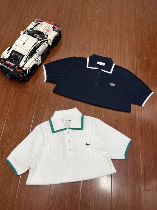 Lacoste Kurzarmhemden in Premiumqualität im Retro-Stil in Weiß