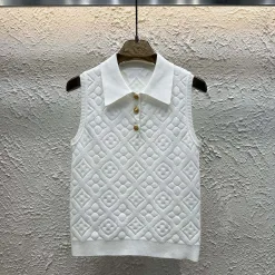 Luxus Louis Vuitton Weste Gold Strick Jacquard Luxus
