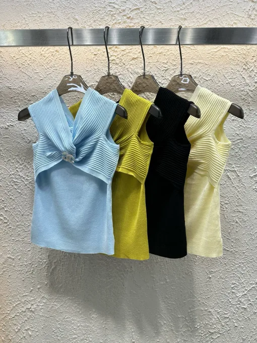 Bestseller Chanel Weste Blau Strickstil