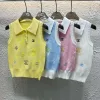 Hochwertige Chanel Weste Multicolor Strick Bestickt Luxus