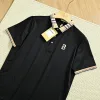 Burberry Kurzarmhemden in Premiumqualität, Marineblau, Seidenstreifen-Kollektion