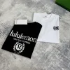Luxuriöses Lululemon Kurzarm-T-Shirt aus schwarzer Baumwolle, atmungsaktiv