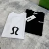 Luxuriöses Kurzarmhemd von Lululemon aus weißer Baumwolle mit Logo-Kollektion