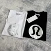 Luxuriöses Lululemon Kurzarmshirt in schwarzer Baumwolle mit Logo