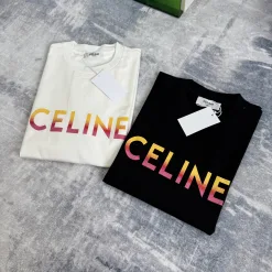 Premium Celine Kurzarm Schwarz Farbverlauf Luxus