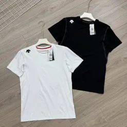 Premium Descente Kurzarmhemden Weiße Baumwolle Logo Kollektion