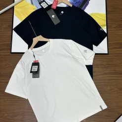 Hochwertige Descente Kurzarmhemden Weiß Baumwolle Minimalistischer Stil