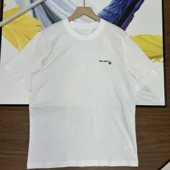 Premium Qualität Lululemon Kurzarm Weiß Baumwolle Logo Luxus