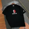 Premium Moncler Kurzarm Weiß Baumwolle Bestickt Stil