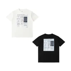Hochwertiger Margiela Kurzarm-Baumwoll-Print im schwarzen Stil