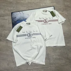 Hochwertiger Gucci Kurzarm Schwarz Baumwolle Atmungsaktiver Stil