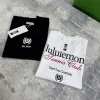 Hochwertiges Lululemon Kurzarmshirt Schwarz Logo Luxus
