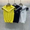 Premium Dior Weste, Marineblau, Strick, bestickt