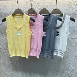 Chanel Weste in Premiumqualität, gelb, gestrickt, bestickt, Luxus
