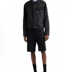 Hochwertige Prada Shorts Schwarz Baumwolle Solid Style