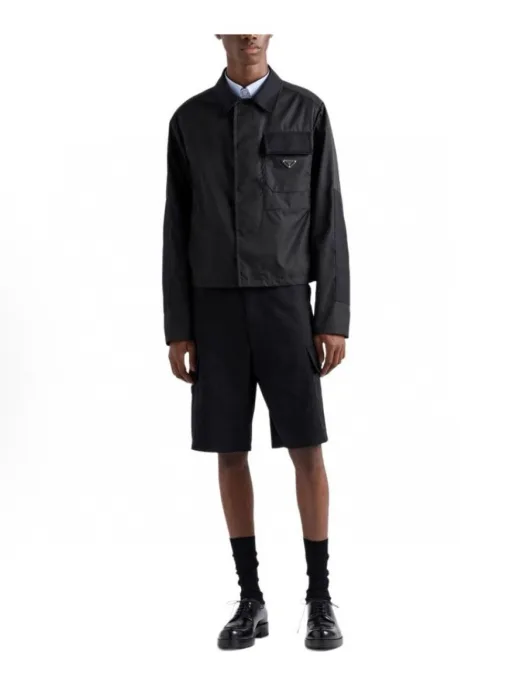 Hochwertige Prada Shorts Schwarz Baumwolle Solid Style