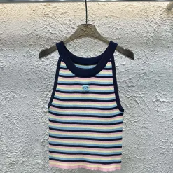 Hochwertige Chanel Weste im gestreiften Strickstil