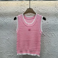 Hochwertige Chanel Weste Pink Knit Luxury