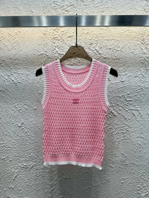 Hochwertige Chanel Weste Pink Knit Luxury