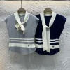 Bestseller Dior Weste Grau Strick Bestickt Stil