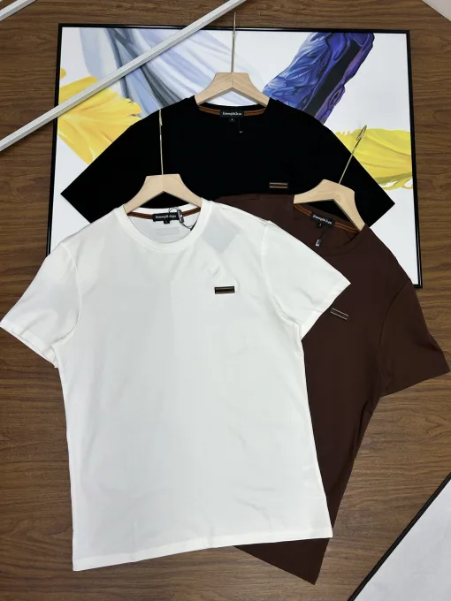 Hochwertige Zegna Kurzarm-Kollektion aus weißem Leder