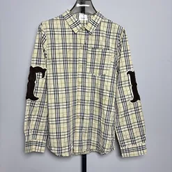 Premium Qualität Burberry Hemd Khaki Baumwolle Kariert Luxus