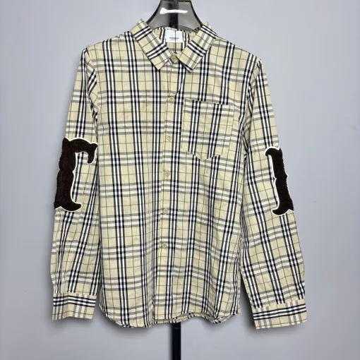 Premium Qualität Burberry Hemd Khaki Baumwolle Kariert Luxus