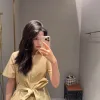 Premium Loewe Hemd Khaki Leinen Bestickte Kollektion