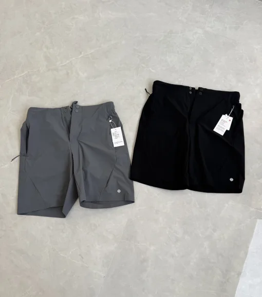 Premium Lululemon Shorts Schwarz Nylon Atmungsaktiv Luxus