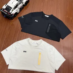 Hochwertiger Helly Hansen Kurzarm Schwarz Baumwolle Atmungsaktiv Stil