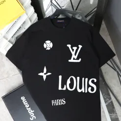 Premium Qualität Louis Vuitton Kurzarmhemd Weißes Leder Klassischer Luxus
