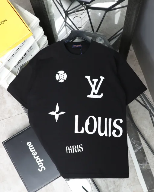 Premium Qualität Louis Vuitton Kurzarmhemd Weißes Leder Klassischer Luxus
