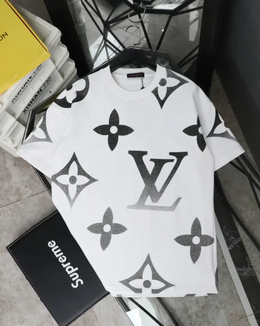 Luxus Louis Vuitton Kurzarmhemd Weißes Leder Classic Collection