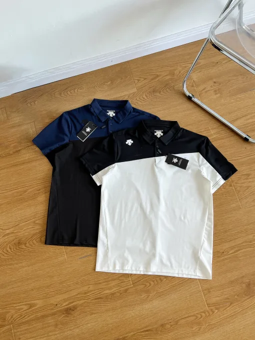 Bestseller Descente Kurzarmhemden Blau Atmungsaktiver Stil