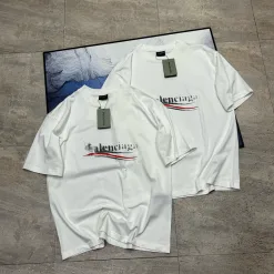Balenciaga Kurzarmhemd in Premiumqualität, weiße Logo-Kollektion