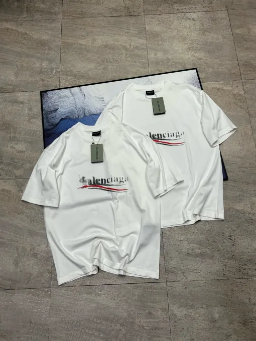 Balenciaga Kurzarmhemd in Premiumqualität, weiße Logo-Kollektion