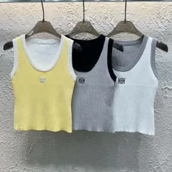 Premium Qualität Loewe Weste Gelb Strick Logo Luxus