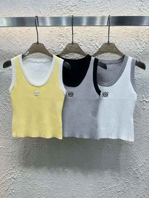 Premium Qualität Loewe Weste Gelb Strick Logo Luxus