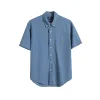 Premium Ralph Lauren Kurzarmhemd Weiß Denim Solid Style
