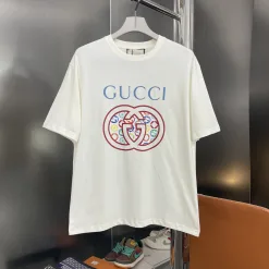 Hochwertige Gucci Kurzarm Weiß Logo Luxus