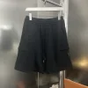 Hochwertige Prada Shorts Schwarzes Rindsleder Klassischer Luxus